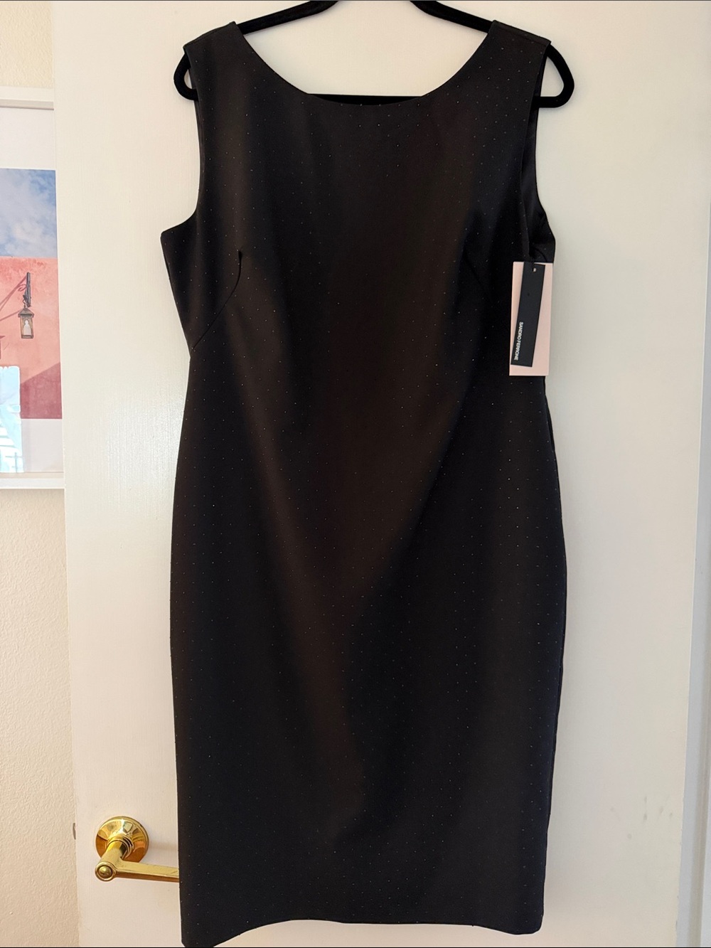 NWT Sandro Ferrone Black Sheath Dress | Sleeveless | Made in Italy | Size 10-12